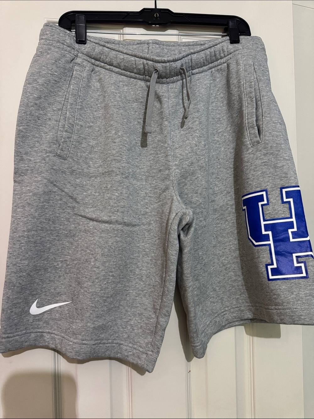 Nike Gray Athletic Shorts with Blue UK logo